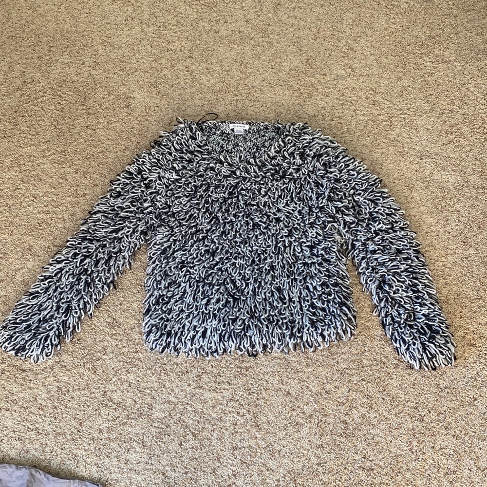 Oversized black and white loop sweater